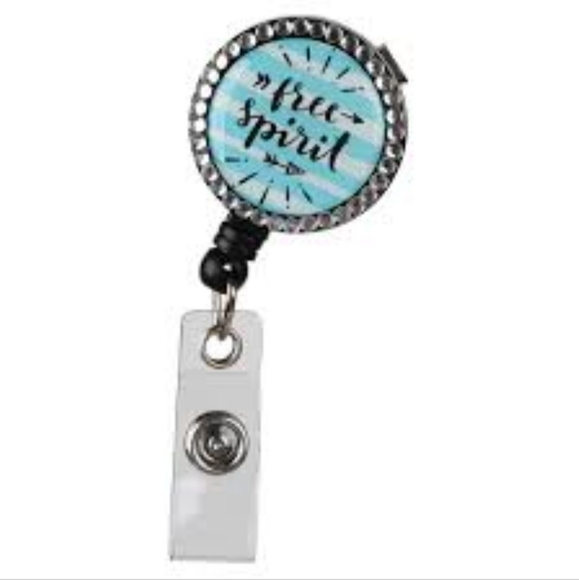 Free Spirit Retractable Arrow Bling Rhinstone Embellished ID Badge Reel NWT - Picture 1 of 9
